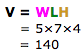 V = WLH